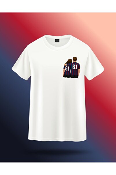 karaoğlu تي شيرت ذو مروحة مزدوجة باللون الأزرق العنابي مطبوع