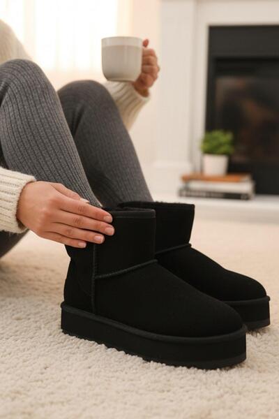 Topukla Footwear 060 2304 Topukla Kadın Kalın Tabanlı Hakiki Süet İçi Hakiki ...