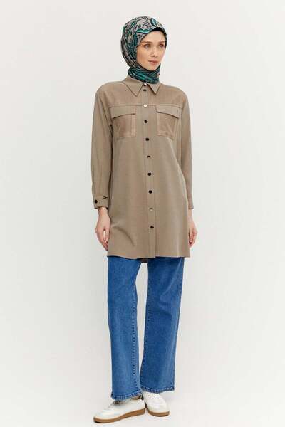 Setrms File Cepli Gömlek Yaka Tunik