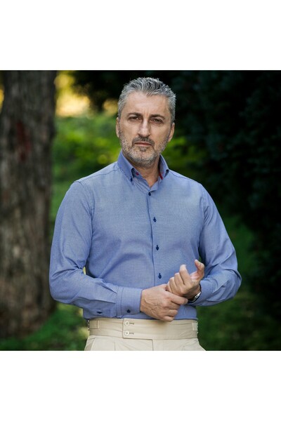 Merer Men's textured fabric shirt Slim Fit