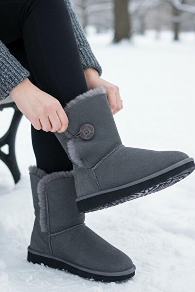 Topukla Footwear 060 1448 Topukla Kadın Hakiki Süet İçi Kürk Bot