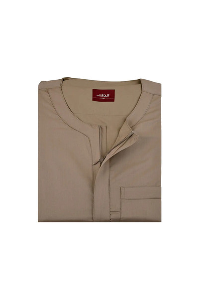Daffah الدفة | ثوب نوم نصف كم - سحاب - بني - طول 54