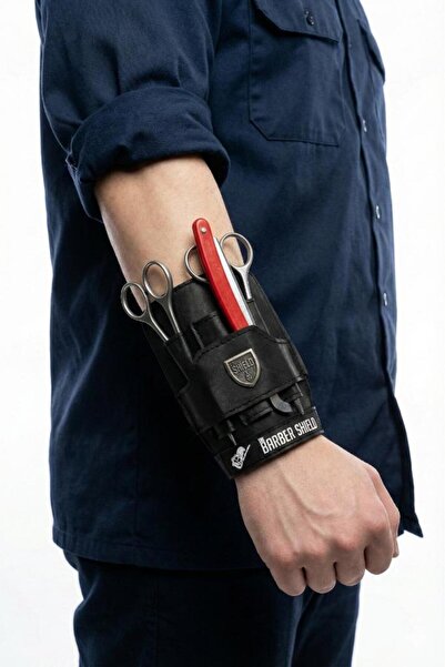 The Barber Shield سوار للحلاقين ومصففي الشعر مصنوع من الجلد الصناعي الفاخر