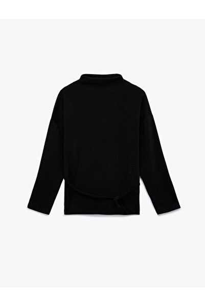 Koton Regular Fit Long Sleeve Mock Neck Belted Sweater