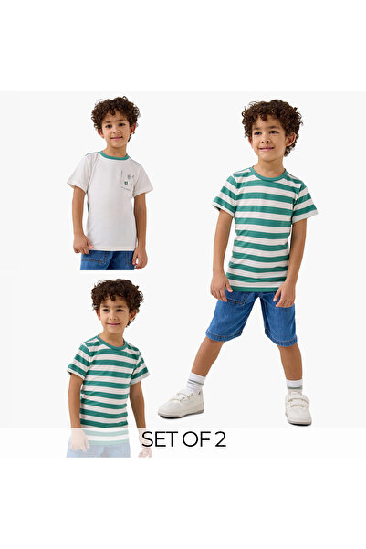 Juniors تي شيرت متنوع بأكمام قصيرة - مجموعة من قطعتين