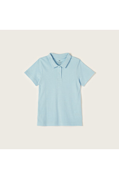 Juniors Solid Short Sleeves Polo T-shirt