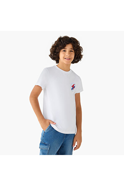 Marvel Spider-Man Print T-shirt with Short Sleeves