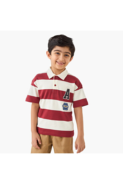 Juniors Striped Polo T-shirt