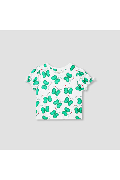 Juniors بلوزة بطبعة اليوم الوطني للمملكة العربية السعودية بأكمام منفوشة