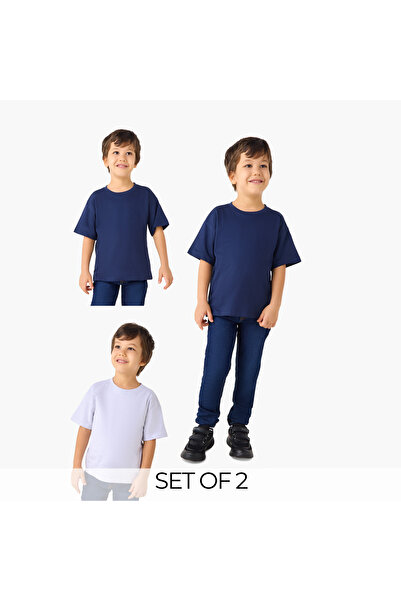 Juniors Solid T-shirt with Short Sleeves - Set of 2