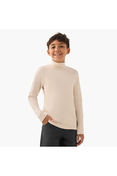 Juniors Boys Turtleneck T-shirt - Cotton - Long Sleeves