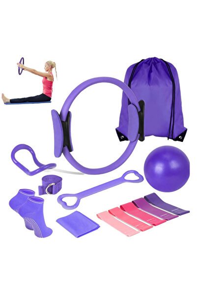 Sthxyfaith مجموعة أدوات بيلاتيس للنساء، إكسسوارات بيلاتيس للنساء، مجموعة معدات التمرين المنزلي مع كرة 9.8 بوصة، ريسي