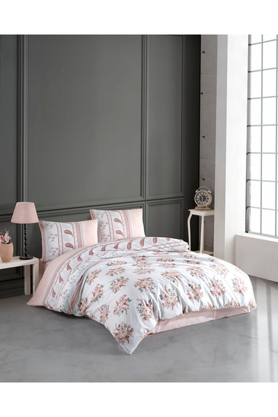 Bella Home Crystal Double Ranforce Duvet Cover Set - 4 Pieces - 100% Cotton -...