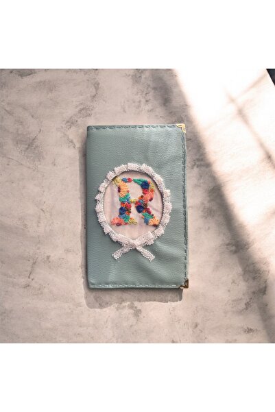 WOOLF Nakış İşleme R Harfli Defter -Kitap Kılıfı (Defter Dahil)