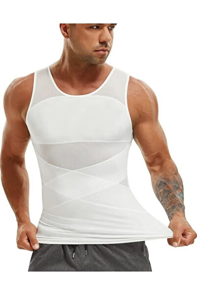 JOGAMS Men Chest Compression Vest Body Shaper Sleeveless Slimming Tummy Control Posture Corrector Tank Top