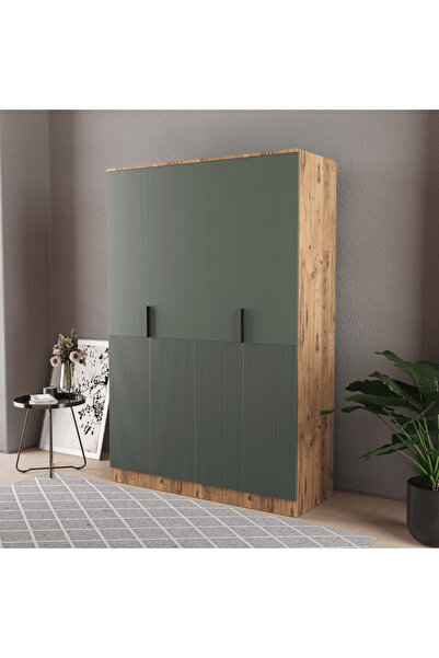 Teen & Bright VENÜS 4 KAPAKLI EKO BAZALI GARDIROP - MDF KAPAK