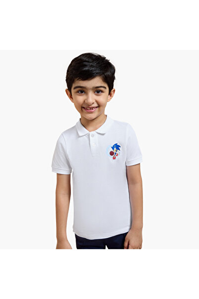 CPLG تيشيرت بولو بأكمام قصيرة مطبوع عليه صورة سونيك القنفذ