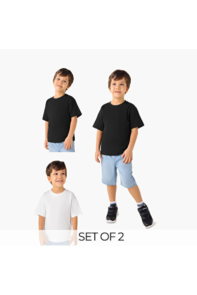 Juniors Solid T-shirt with Short Sleeves - Set of 2