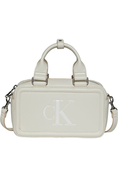 Calvin Klein Bold Ck Bauletto Kadın Krem Çapraz Çanta