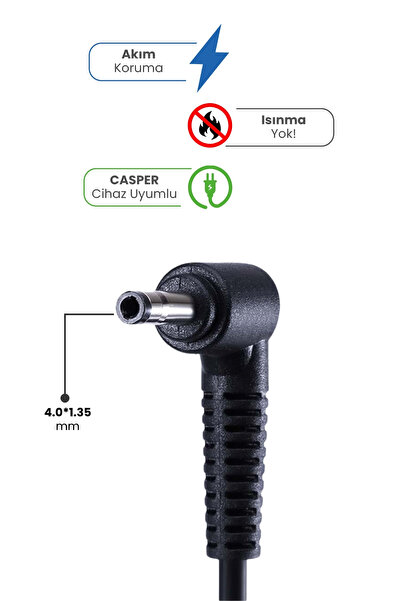 SPRANGE CASPER Laptop Notebook Adaptörü Şarj Aleti 19V 3.42A 65W 4.0*1.35mm İnce Uç Yerli Üretim Orijinal