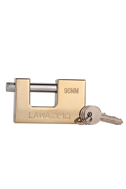 Lawazim Titanium Monoblock Padlock 90mm - Heavy Duty Weatherproof High Securi...