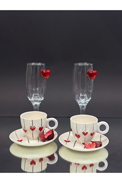 KirLiNova New Year's Love Cup Set and Coffee Side Set 2-Piece - Cup and Coffe...