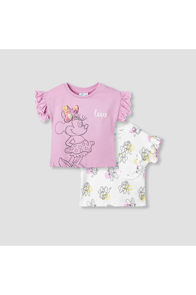 Disney تي شيرت ميني ماوس مزين بزخارف - مجموعة من 2 قطعة