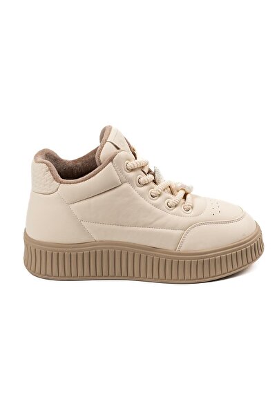 Guja Women's Black Lace-Up Heart Detailed Thick Sole Casual Shoes