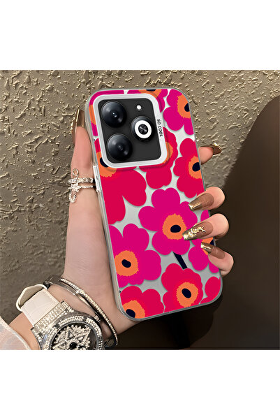 Hontinga حافظة متوافقة مع هاتف Infinix Hot 40i، حافظة هاتف ملونة على شكل زهرة...