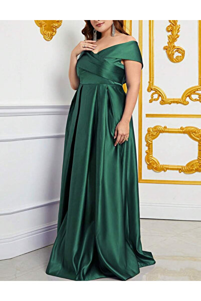 Sheya Shein Curve+ occasion dress, green