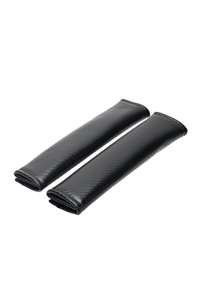 Lawazim Seat Belt Cover 2pcs Black - Soft Leather Shoulder Pad for Driving Co...