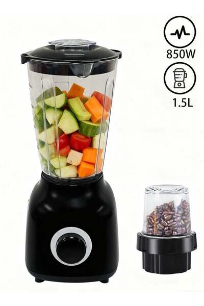 X SPRING Mixer with grinding machine, 1.5-liter tank, stainless steel blades, black 850 watts