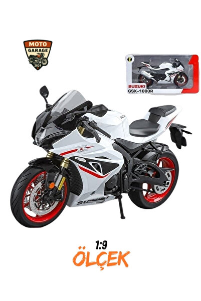 Suzuki GSX-R1000 Işıklı & Beyaz 1:9 Ölçek (24) Diecast Metal Motosiklet Model - Işıklı Model