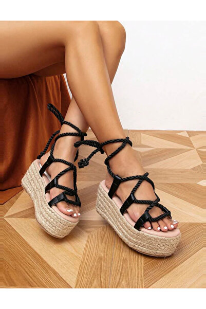 Sheya Shein platform sandals, black