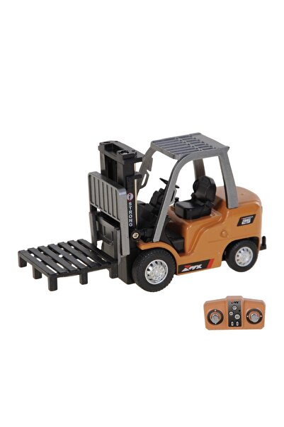 hak-iş oyuncak Uzaktan Kumandalı Metal Alaşım Forklift Vinç Seti - Mini Mühen...