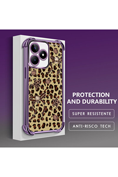 Hontinga جراب هاتف شفاف من السيليكون الناعم متوافق مع هاتف Realme Note 50، مط...