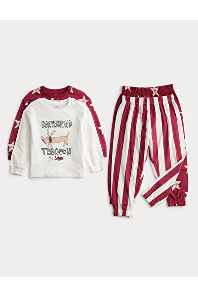 Marks & Spencer 2’li Pamuklu Desenli Çocuk Pijama Takımı (1-8 Yaş)