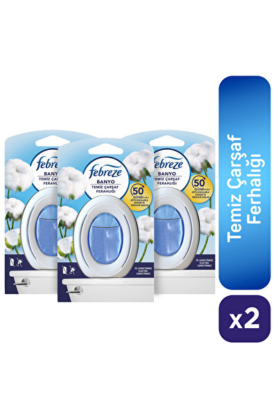 Febreze Hava Ferahlatıcı Banyo Oda Kokusu Temiz Çarşaf Ferahlığı x 3 Adet