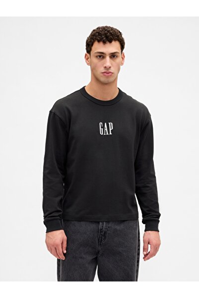 GAP Erkek Siyah Logo T-Shirt
