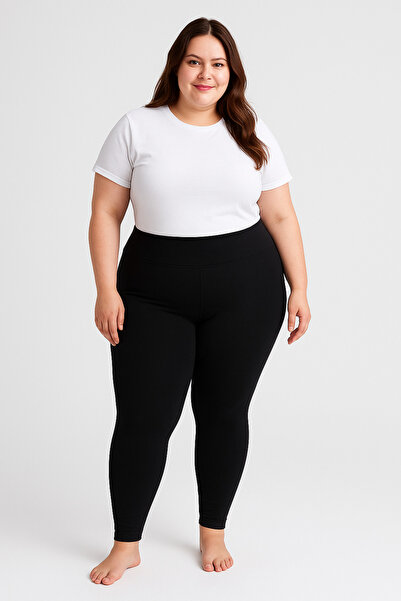 Wyv  büyük beden battal içi pamuk şardonlu tayt 2xl 3xl 4xl 5xl 6xl yüksek bel