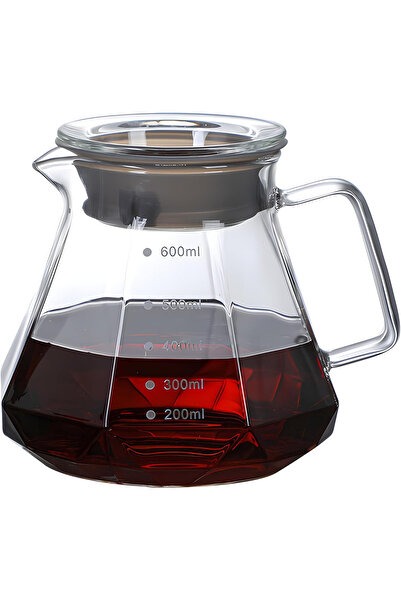 Primo Plus Glass Coffee Server for Drip Coffee Maker, Coffee Pot with Lid, 600ml