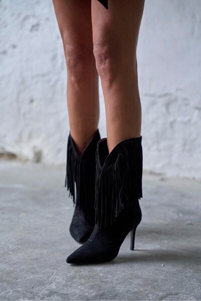 PELİN'İN AYAKKABILARI AMORA SİYAH SÜET ÇİZME