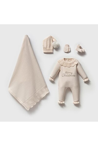 Nipperland طقم ملابس للأطفال من الجنسين من التريكو بعد الخروج من المستشفى، مصنوع من القطن العضوي بنسبة 100%، مكتوب عليه عبارة 'MERRY CHRISTMAS'