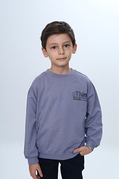 Toontoy Момчешка блуза с отпуснати рамене, свободна кройка и принт