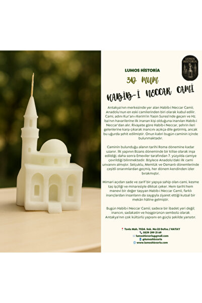 Habib-i Neccar Camii 3D Mimari Dekoratif Mum | El Yapımı –