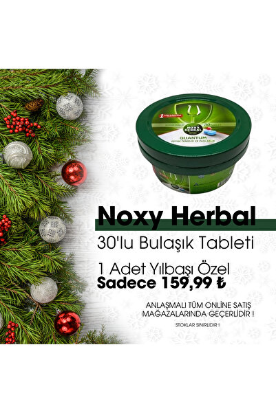 Noxy Herbal Quantum Bulaşık Makinesi Tableti 30’lu | %100 Doğal Bitkisel Formül | Yılbaşı Özel