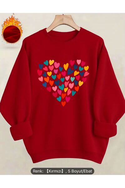 BW Bravely Wear KALPLER Baskılı Kadın Bisiklet Yaka Sweatshirt