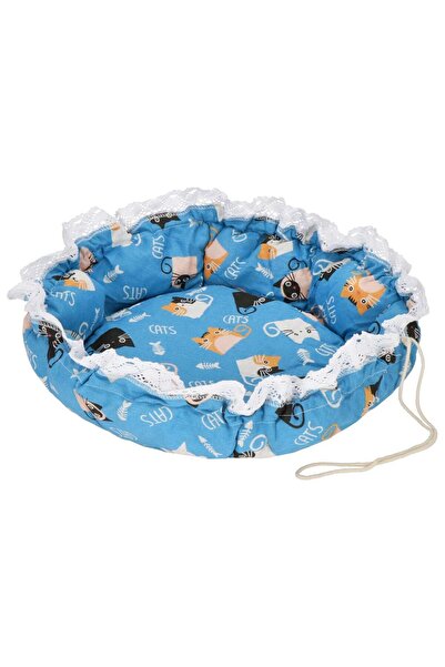 SERSIMO Transformable cat bed, mattress type with walls, 73 cm, blue