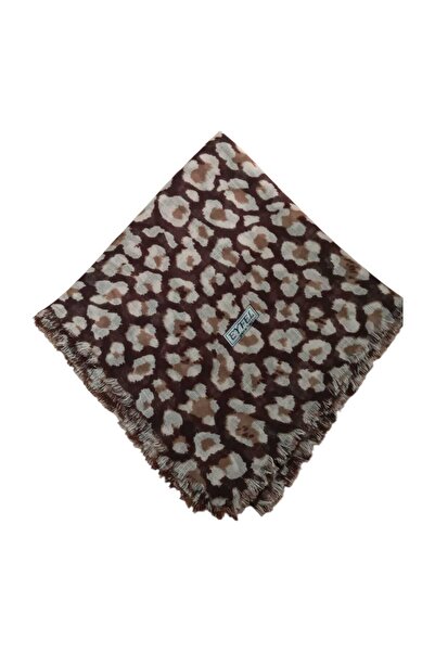 Eyfel Eşarp Leopard Print Flared Muslin Writing