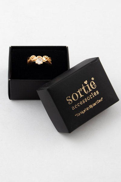 Sortie Aksesuar خاتم سوليتير من الزركون على شكل حلزون اللانهاية